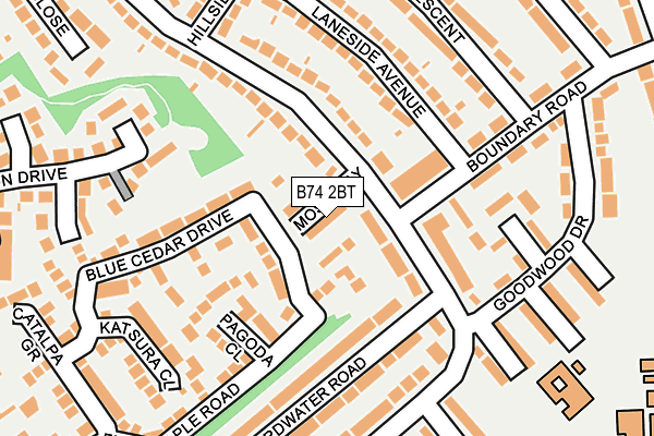 B74 2BT map - OS OpenMap – Local (Ordnance Survey)