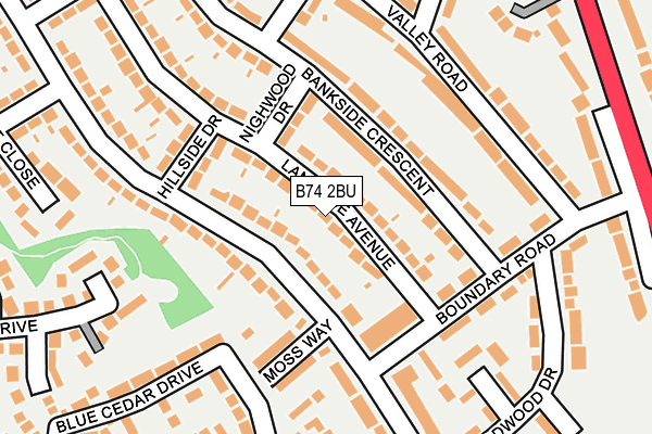 B74 2BU map - OS OpenMap – Local (Ordnance Survey)