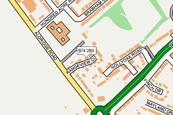 B74 2BX map - OS OpenMap – Local (Ordnance Survey)