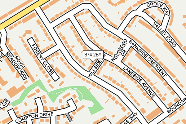 B74 2BY map - OS OpenMap – Local (Ordnance Survey)