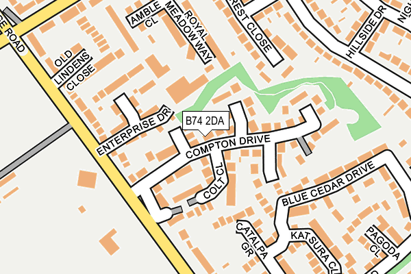 B74 2DA map - OS OpenMap – Local (Ordnance Survey)