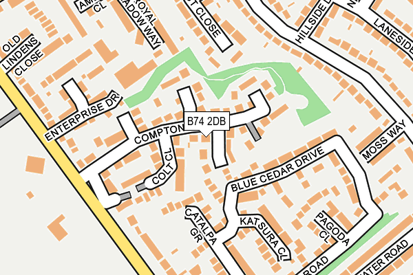 B74 2DB map - OS OpenMap – Local (Ordnance Survey)
