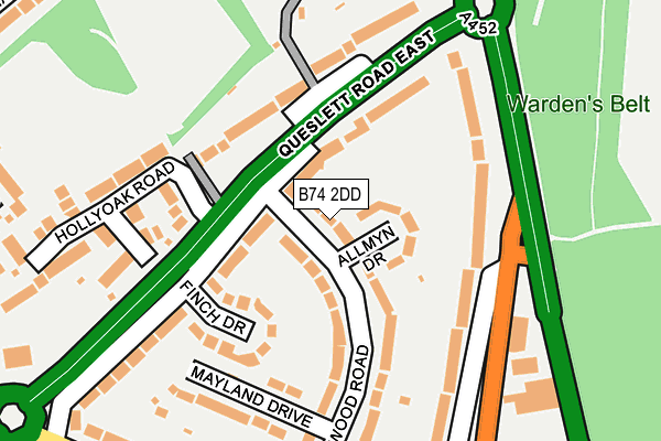 B74 2DD map - OS OpenMap – Local (Ordnance Survey)