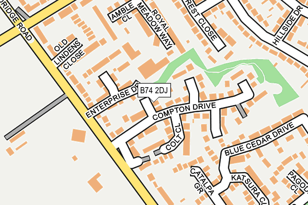 B74 2DJ map - OS OpenMap – Local (Ordnance Survey)