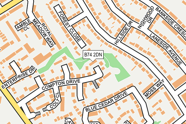 B74 2DN map - OS OpenMap – Local (Ordnance Survey)