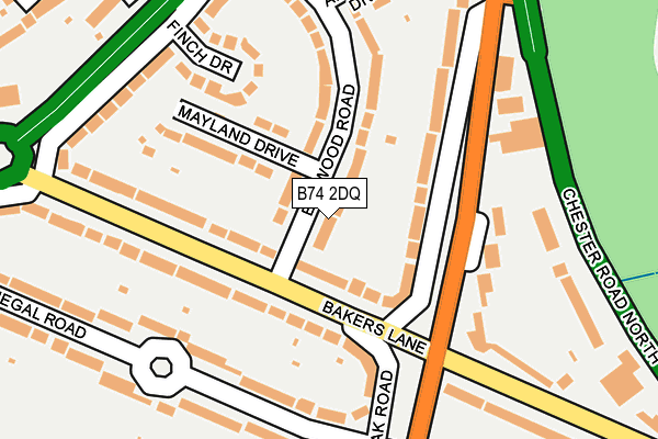 B74 2DQ map - OS OpenMap – Local (Ordnance Survey)