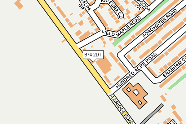 B74 2DT map - OS OpenMap – Local (Ordnance Survey)