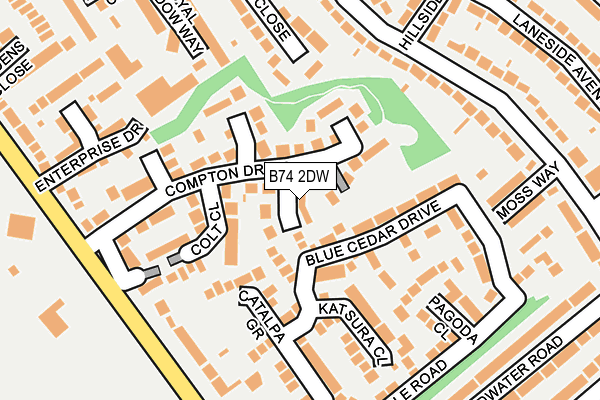 B74 2DW map - OS OpenMap – Local (Ordnance Survey)