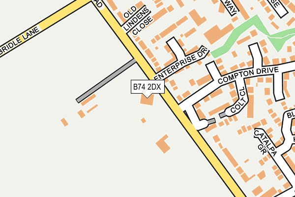 B74 2DX map - OS OpenMap – Local (Ordnance Survey)