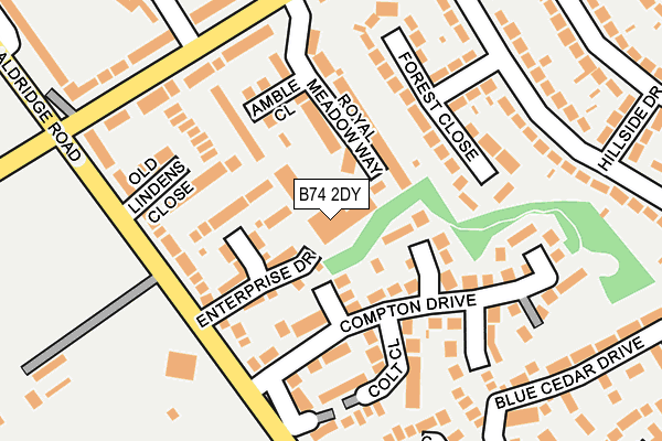 B74 2DY map - OS OpenMap – Local (Ordnance Survey)