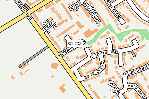 B74 2DZ map - OS OpenMap – Local (Ordnance Survey)