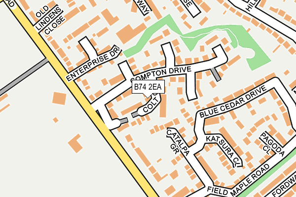 B74 2EA map - OS OpenMap – Local (Ordnance Survey)