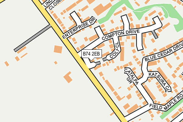 B74 2EB map - OS OpenMap – Local (Ordnance Survey)