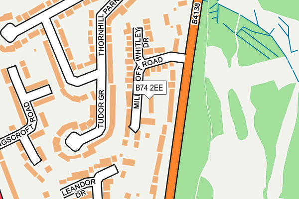 B74 2EE map - OS OpenMap – Local (Ordnance Survey)