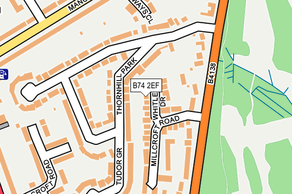 B74 2EF map - OS OpenMap – Local (Ordnance Survey)