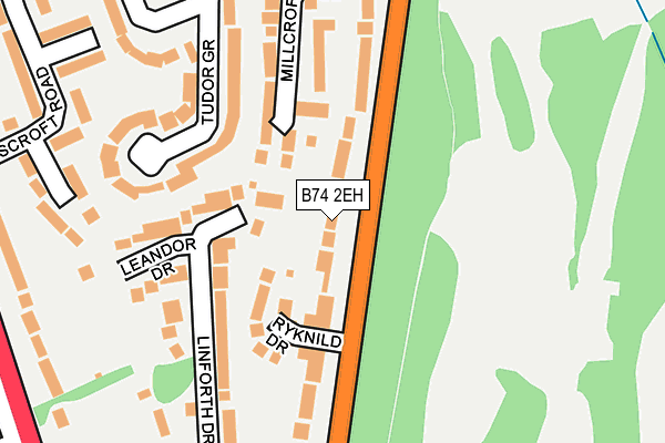B74 2EH map - OS OpenMap – Local (Ordnance Survey)