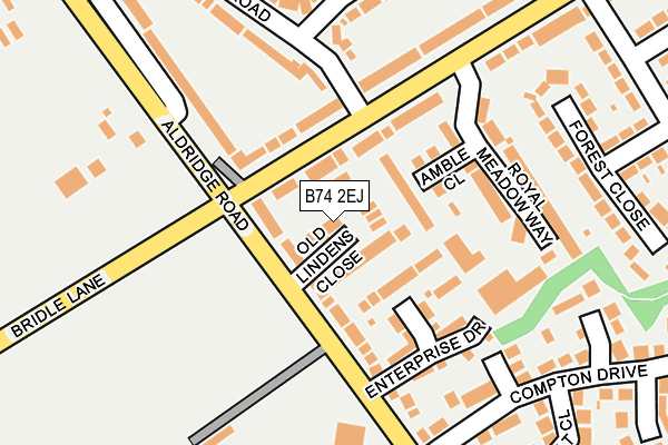 B74 2EJ map - OS OpenMap – Local (Ordnance Survey)
