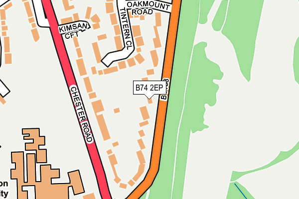 B74 2EP map - OS OpenMap – Local (Ordnance Survey)