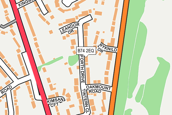 B74 2EQ map - OS OpenMap – Local (Ordnance Survey)
