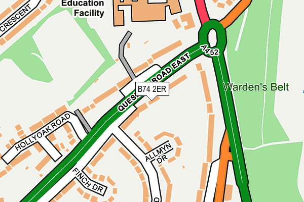 B74 2ER map - OS OpenMap – Local (Ordnance Survey)