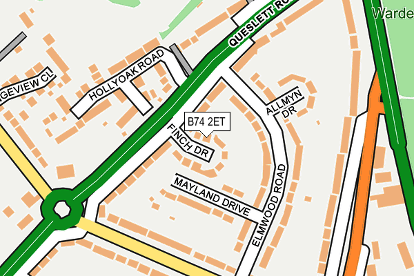 B74 2ET map - OS OpenMap – Local (Ordnance Survey)