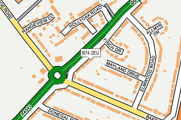 B74 2EU map - OS OpenMap – Local (Ordnance Survey)