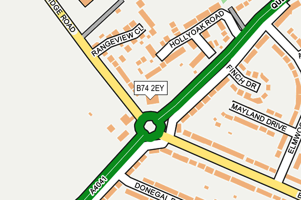B74 2EY map - OS OpenMap – Local (Ordnance Survey)