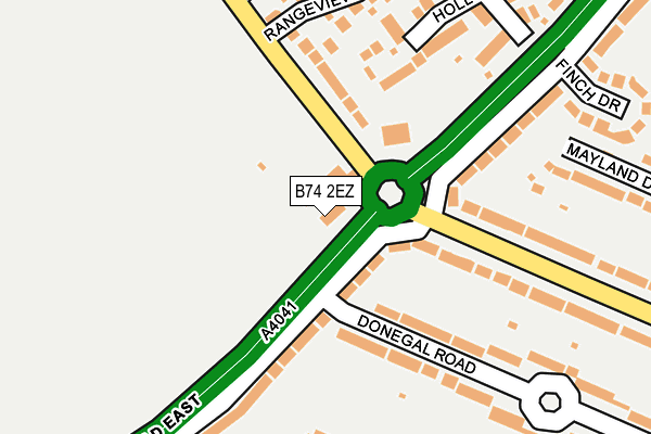 B74 2EZ map - OS OpenMap – Local (Ordnance Survey)