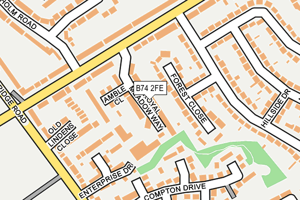 B74 2FE map - OS OpenMap – Local (Ordnance Survey)