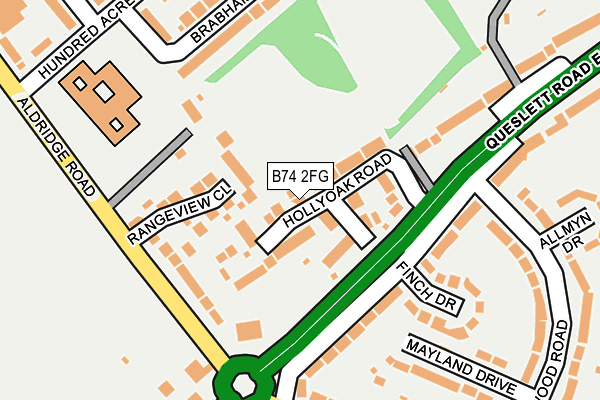 B74 2FG map - OS OpenMap – Local (Ordnance Survey)