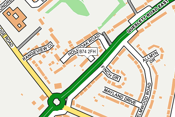 B74 2FH map - OS OpenMap – Local (Ordnance Survey)