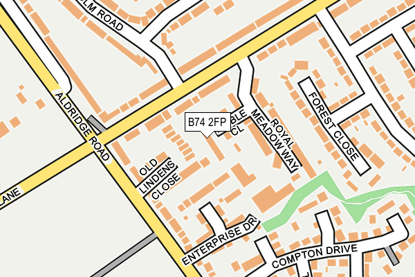 B74 2FP map - OS OpenMap – Local (Ordnance Survey)