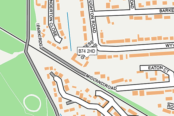 B74 2HD map - OS OpenMap – Local (Ordnance Survey)