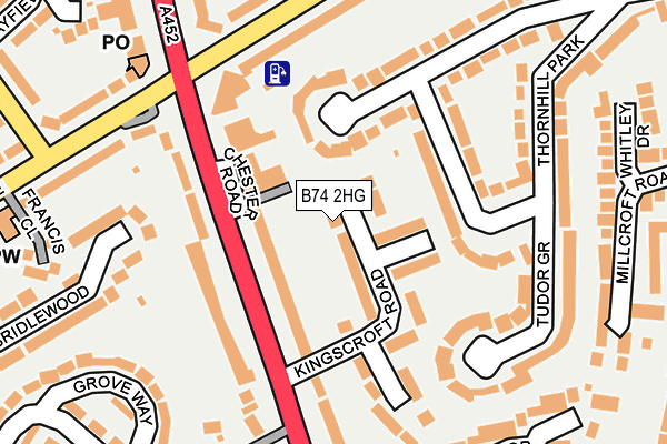 B74 2HG map - OS OpenMap – Local (Ordnance Survey)