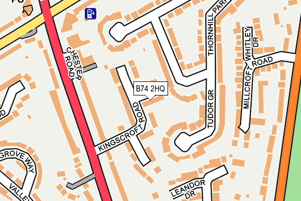 B74 2HQ map - OS OpenMap – Local (Ordnance Survey)