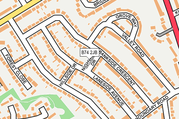 B74 2JB map - OS OpenMap – Local (Ordnance Survey)