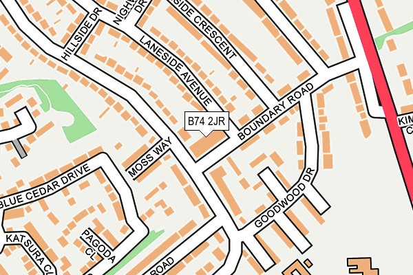 B74 2JR map - OS OpenMap – Local (Ordnance Survey)