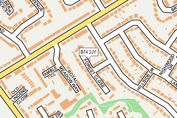B74 2JY map - OS OpenMap – Local (Ordnance Survey)
