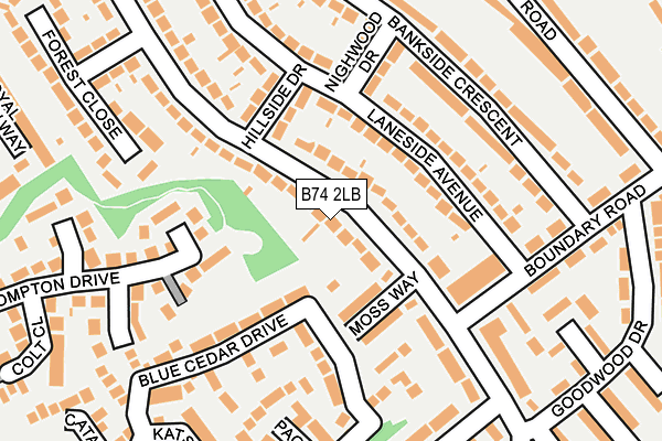 B74 2LB map - OS OpenMap – Local (Ordnance Survey)