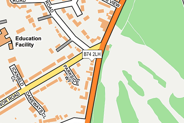 B74 2LH map - OS OpenMap – Local (Ordnance Survey)