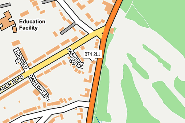 B74 2LJ map - OS OpenMap – Local (Ordnance Survey)