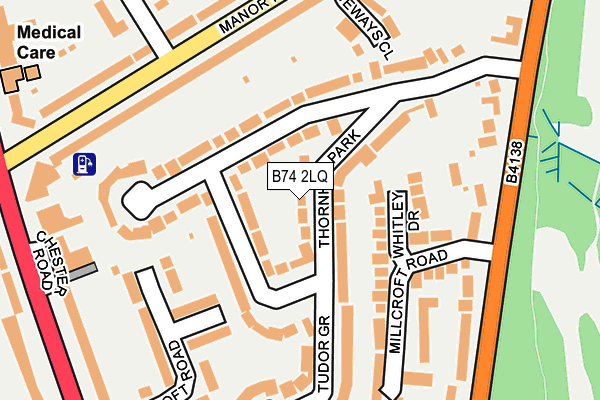 B74 2LQ map - OS OpenMap – Local (Ordnance Survey)