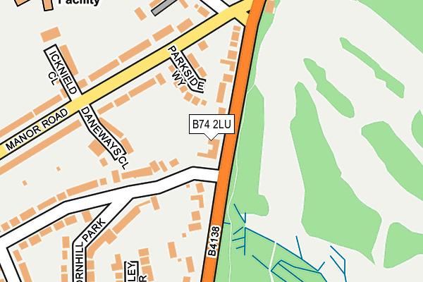 B74 2LU map - OS OpenMap – Local (Ordnance Survey)