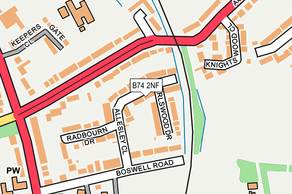 B74 2NF map - OS OpenMap – Local (Ordnance Survey)