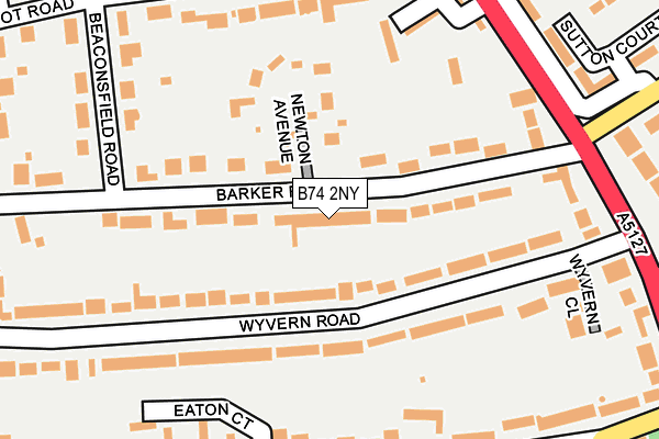B74 2NY map - OS OpenMap – Local (Ordnance Survey)