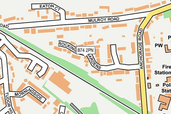 B74 2PN map - OS OpenMap – Local (Ordnance Survey)