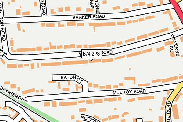 B74 2PS map - OS OpenMap – Local (Ordnance Survey)