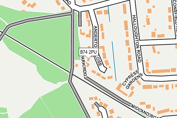 B74 2PU map - OS OpenMap – Local (Ordnance Survey)