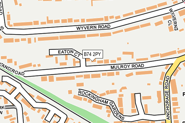 B74 2PY map - OS OpenMap – Local (Ordnance Survey)