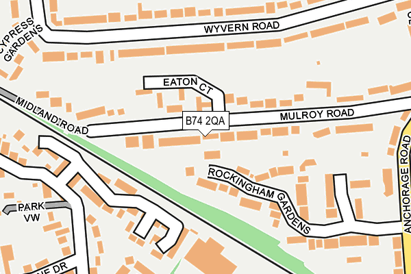 B74 2QA map - OS OpenMap – Local (Ordnance Survey)